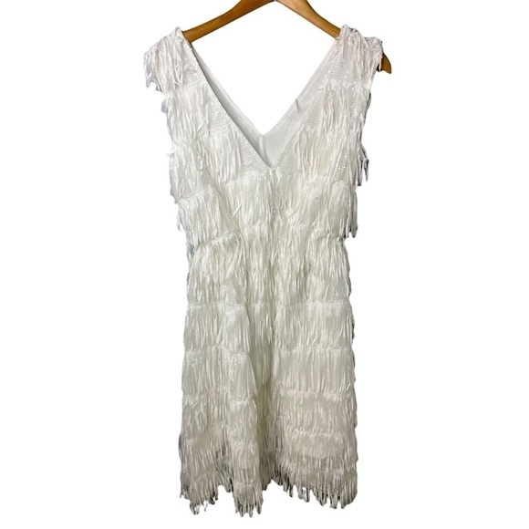 Southern Fried Chics Promise Forever Dress White Fringe Size Large Bride Country - Picture 3 of 7